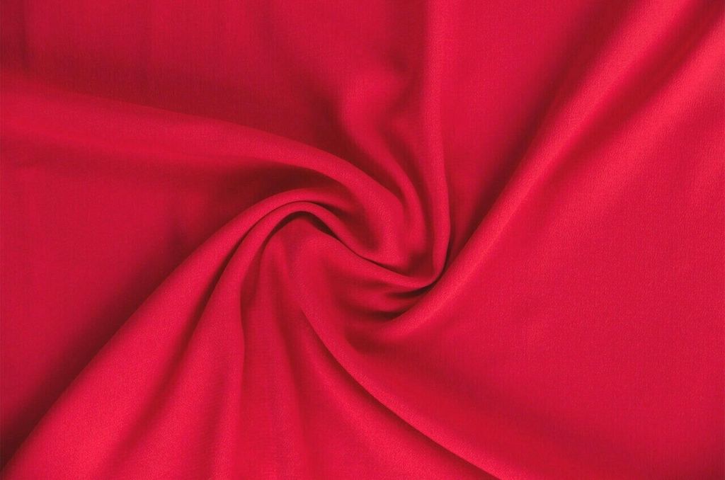 Viskose Krepp/Crepe Georgette Stoff - 0,5m uni - Bekleidung Dekostoffe Meterware - Rot (7,50 EUR / m)