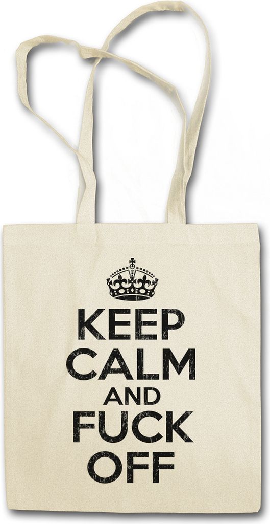 Urban Backwoods Keep Calm And Fuck Off, Stofftasche, Farbe: Beige