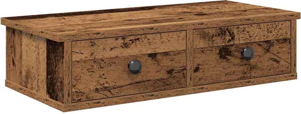Wandregal mit Schubladen Altholz-Optik 60x28x15cm Holzwerkstoff