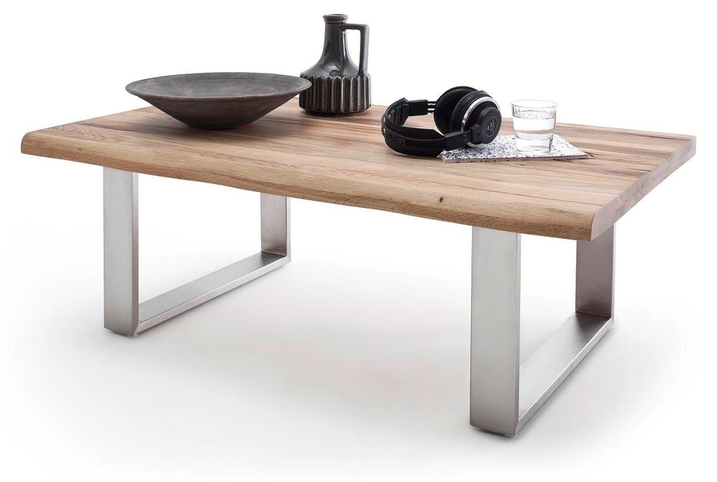 Couchtisch Baumkantentisch Zerreiche-massiv U-Form rechteckig geölt 120 cm