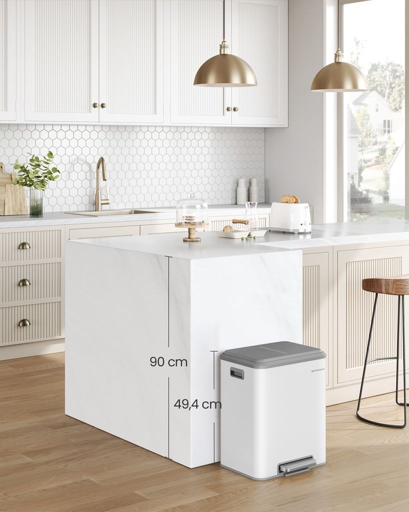 SONGMICS Mülleimer Küche, Mülltrennsystem 2 x 15 L Produktbild 