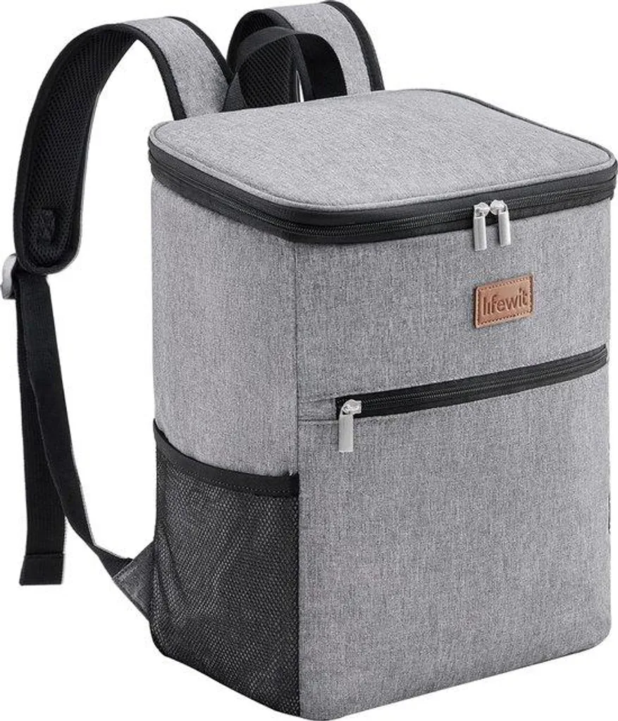 Sac à dos isotherme camping gris 24 L rigide pour repas en extérieur