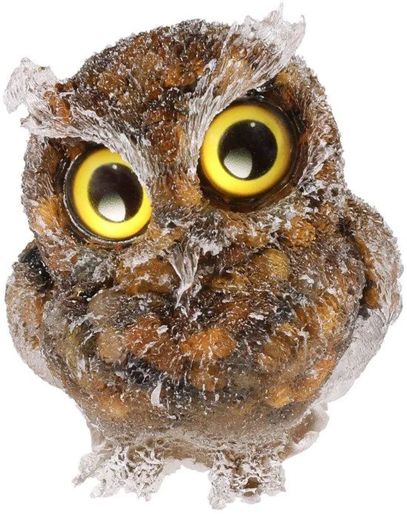 Hibou en cristal sculpté à la main, statue décorative luxe de 60 cm