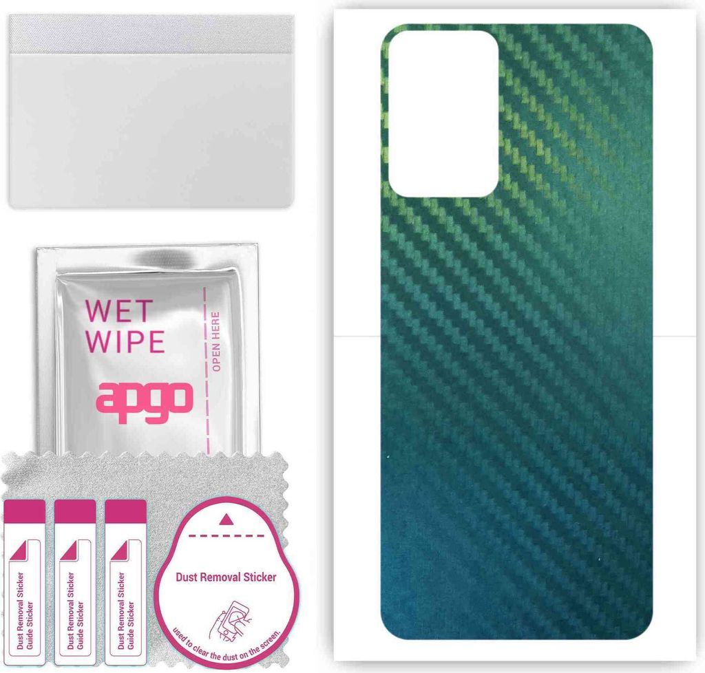 apgo Rückseite Schutzfolie, Skin, kompatibel mit Vivo Y53T, Hinten Displayschutzfolie aus Vinylfolie, kratzfest, einfache Montage - Kohlenstoff-Ch...