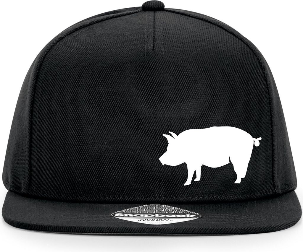Huuraa Cappy Mütze Schwein Silhouette Black Polyester Snapback Kappe Geschenkidee