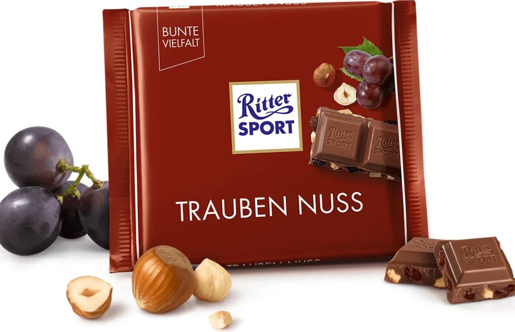 Ritter Sport Trauben Nuß mit knackigen Haselnussstücken Produktbild 