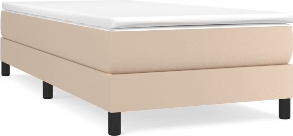 vidaXL Boxspringbett mit Matratze Cappuccino-Braun 80x200cm Kunstleder