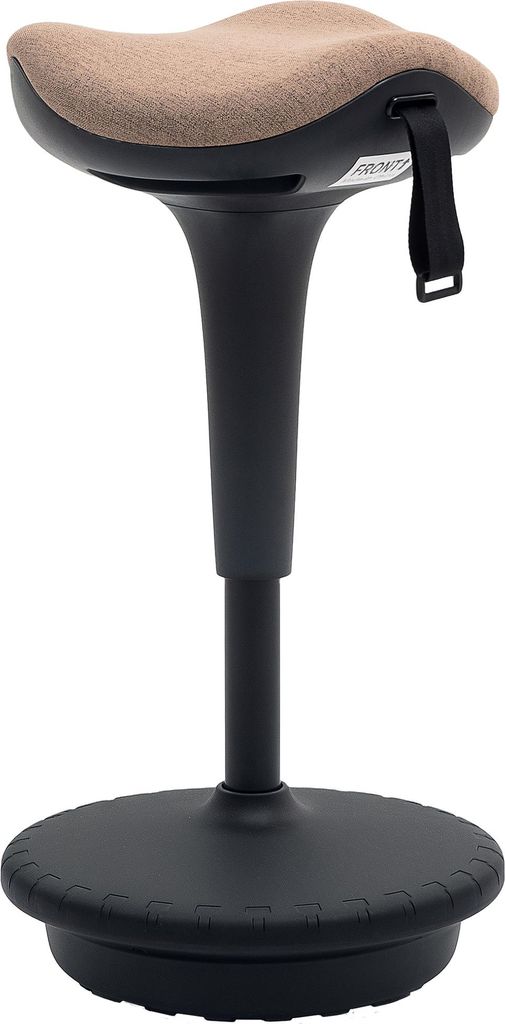 Balancehocker, beweglicher Sitz, drehbarer Bürohocker, höhenverstellbar, ergonomisch, 34 x 34 x 68,5-83,5 cm, Braun