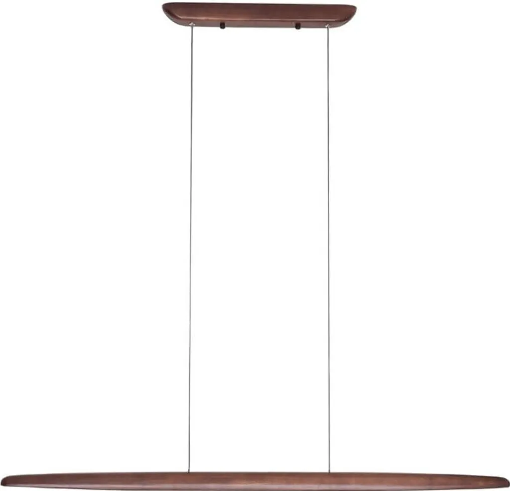 Grand lustre LED WOODY bois pour éclairer une table de conférence