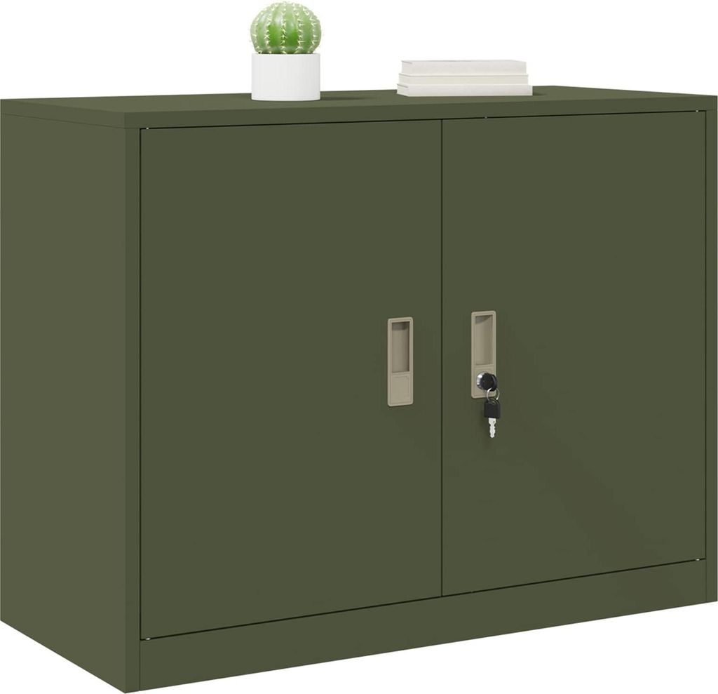 Hochwertigen Möbel Aktenschränke - Olivgrün Aufbewahrungsschrank mit Speicher Olive Grün 90x40x70cm NEU1435416