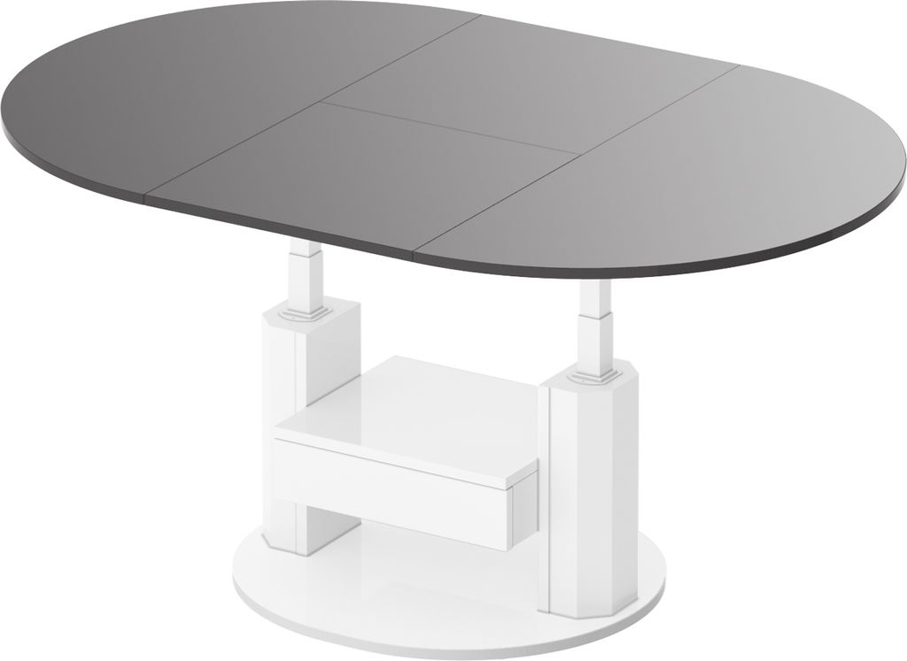 Couchtisch HPM-111 Hochglanz ausziehbar höhenverstellbar mit Schublade