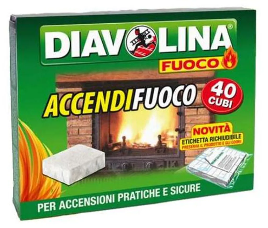 Allume-feu en Cubes Diavolina pour Cheminée et Barbecue Lot de 40 pcs