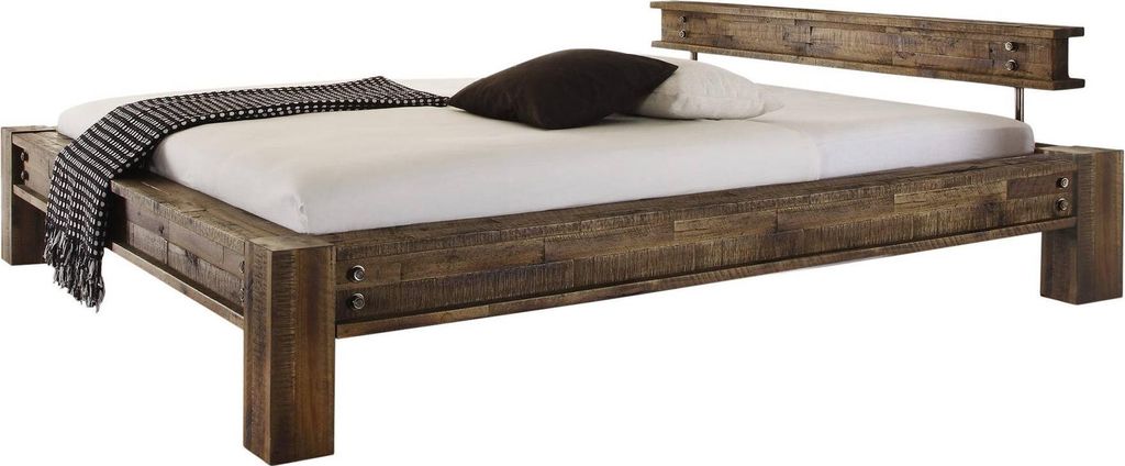 Hasena Massivholzbett Balkenbett SAN LUCA Akazie Vintage Brown