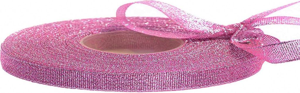 30m edles Dekoband Glitzerband 6mm Geschenkband mit Glitzer, Farbauswahl, Farbe:orchidee
