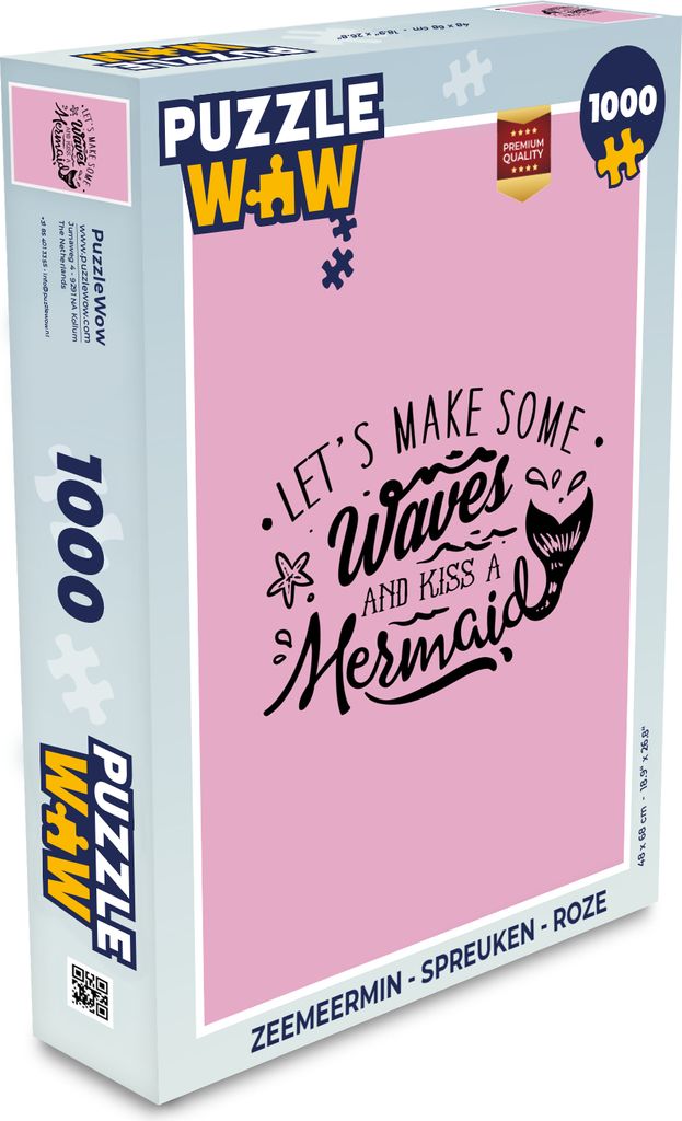 MuchoWow Puzzle 1000 Teile Meerjungfrau - Sprüche - Rosa - Spielzeug - Alt und Jung - Spiele - Puzzeln