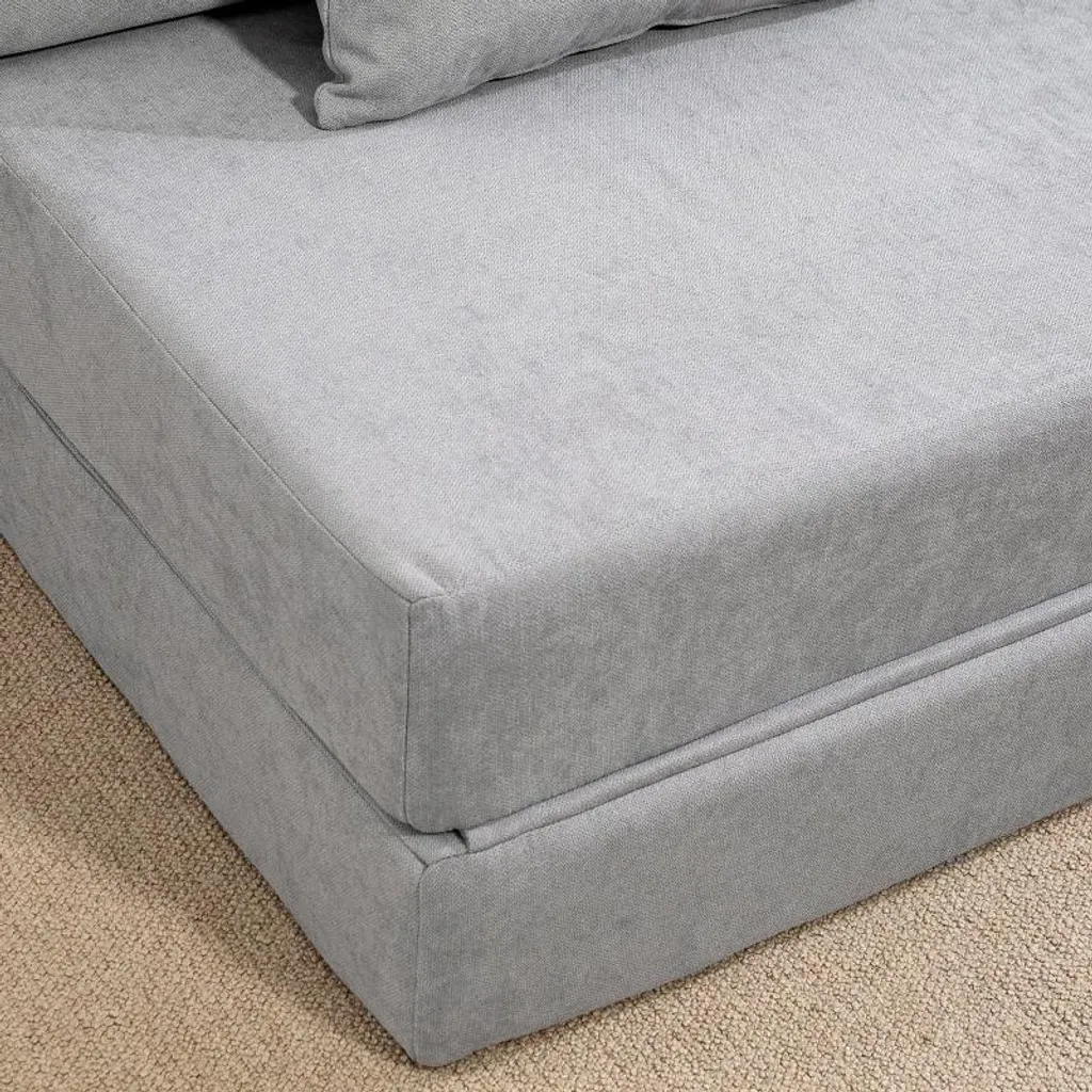 Lit d'appoint confortable et canapé de sol gris pour petits espaces urbains - 9