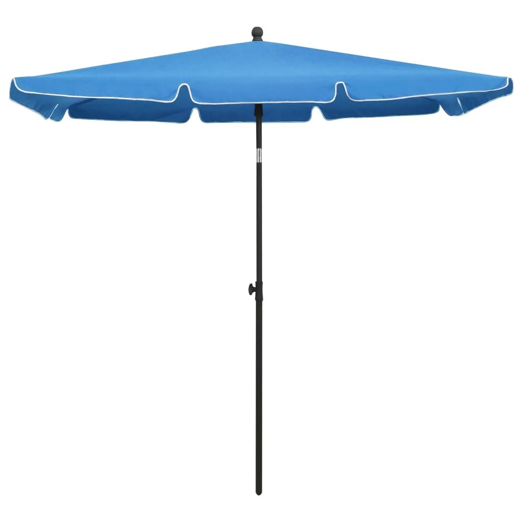 Parasol rectangulaire avec mât 210x140 cm bleu azur pour balcon