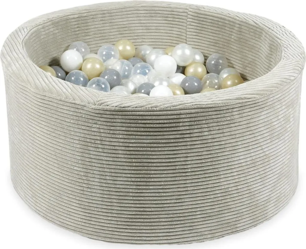 Bac de séchage 90x40 Corduroy gris avec 300 balles colorées pour enfant
