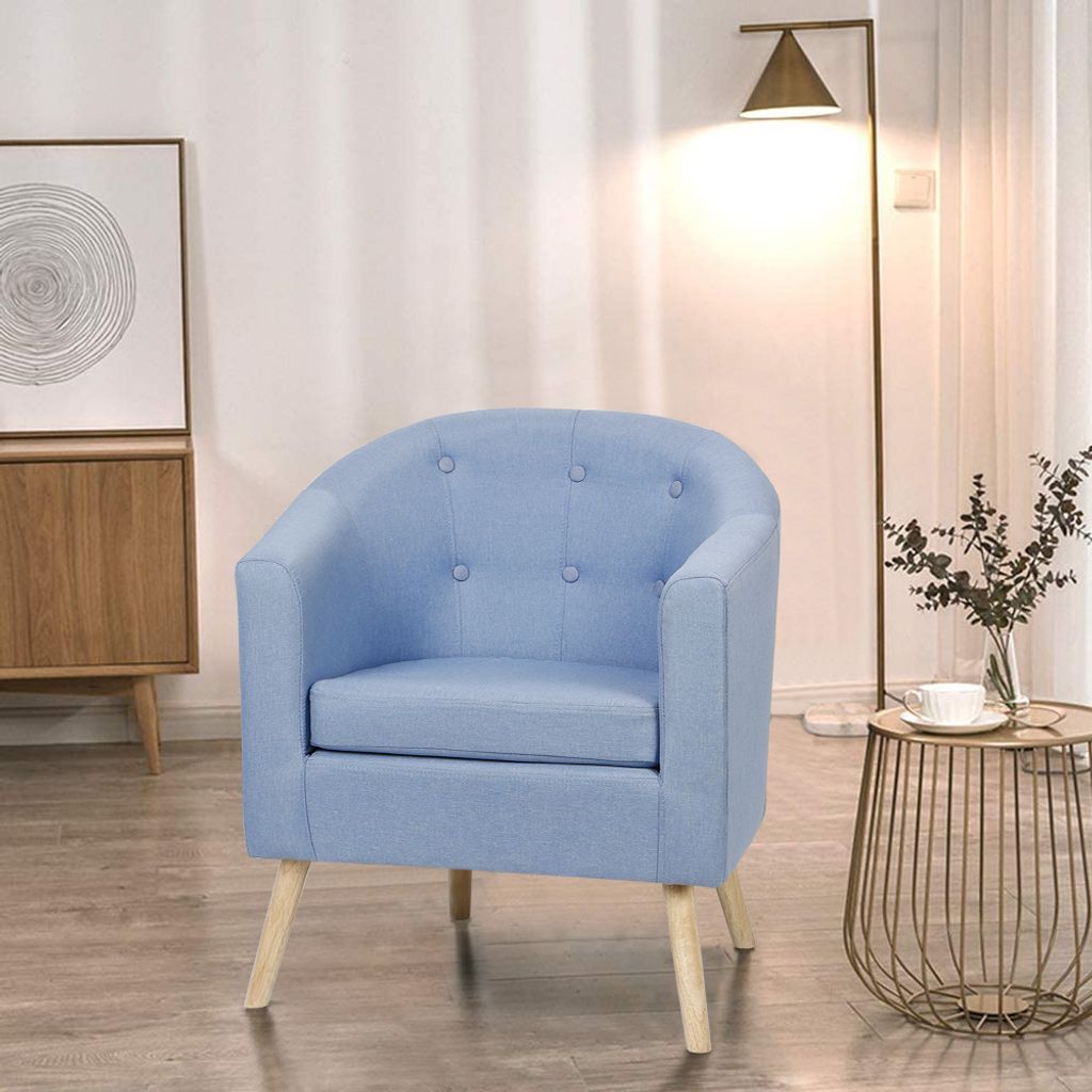 chesterfield sessel loungesessel cocktailsessel armsessel, wohnzimmer möbel  (einzelsofastuhl ) |blau