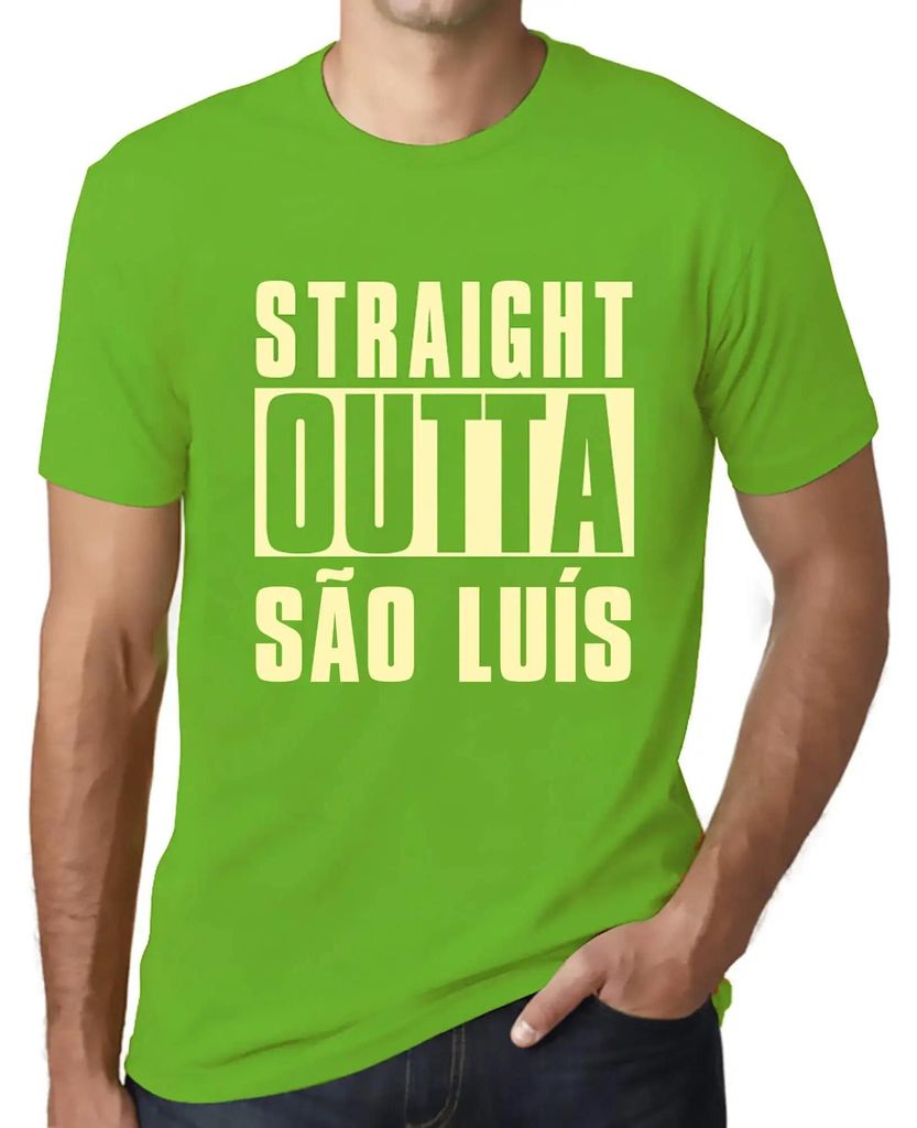 Herren Grafik T-Shirt Straight Outta São Luís Öko-Verantwortlich Vintage Jahrgang Kurzarm Lustige Druck Geburtstag Geschenk Mann