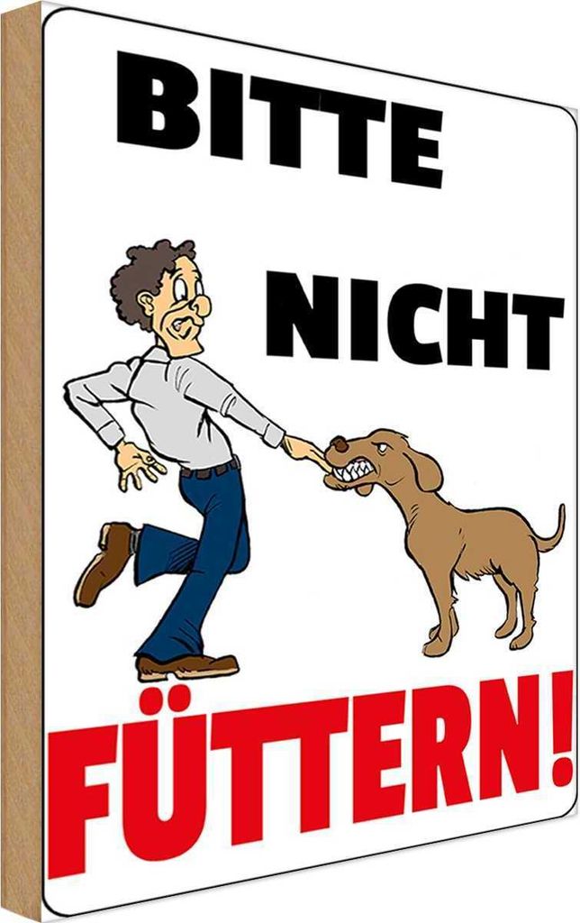 vianmo Holzschild 30x20 cm Tiere Bitte nicht füttern Hund Produktbild 
