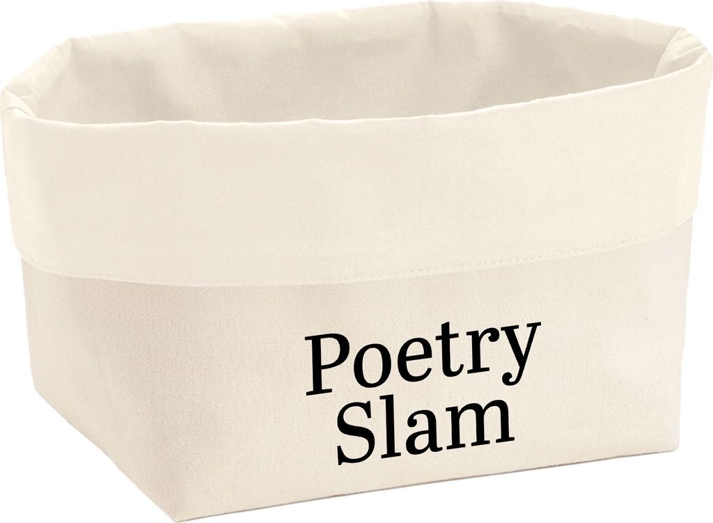 Huuraa Organizer Poetry Slam Schriftzug 3 Liter Medium Canvas Baumwolle Utensilo Geschenkidee