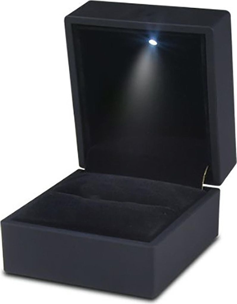 Ringbox, schwarzes LED-Licht, hochwertiges Zubehör, Aufbewahrungsbox, Ringetui für Geschenkvorschläge