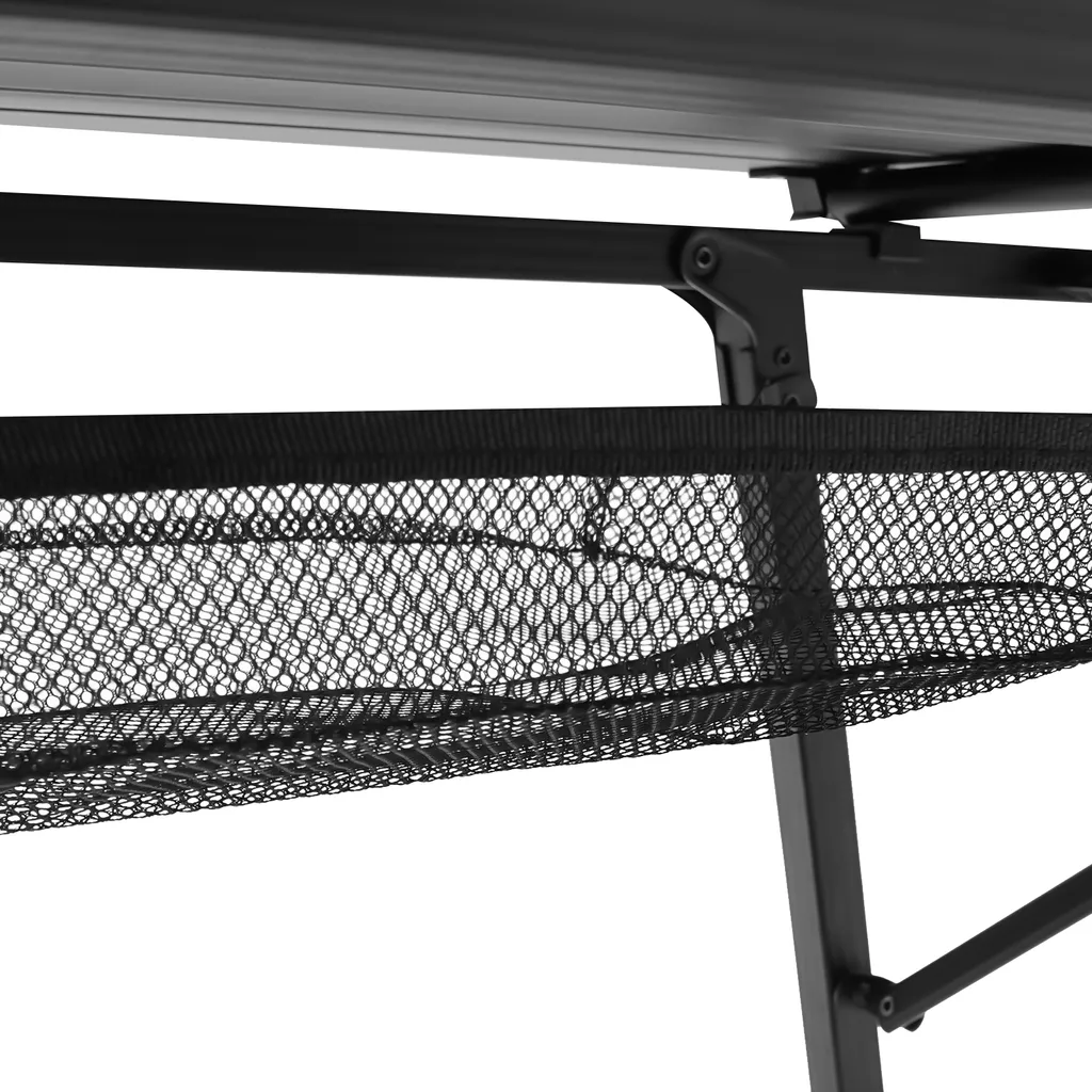 Table de camping stable sur sol irrégulier, pliante et réglable, noire - 6