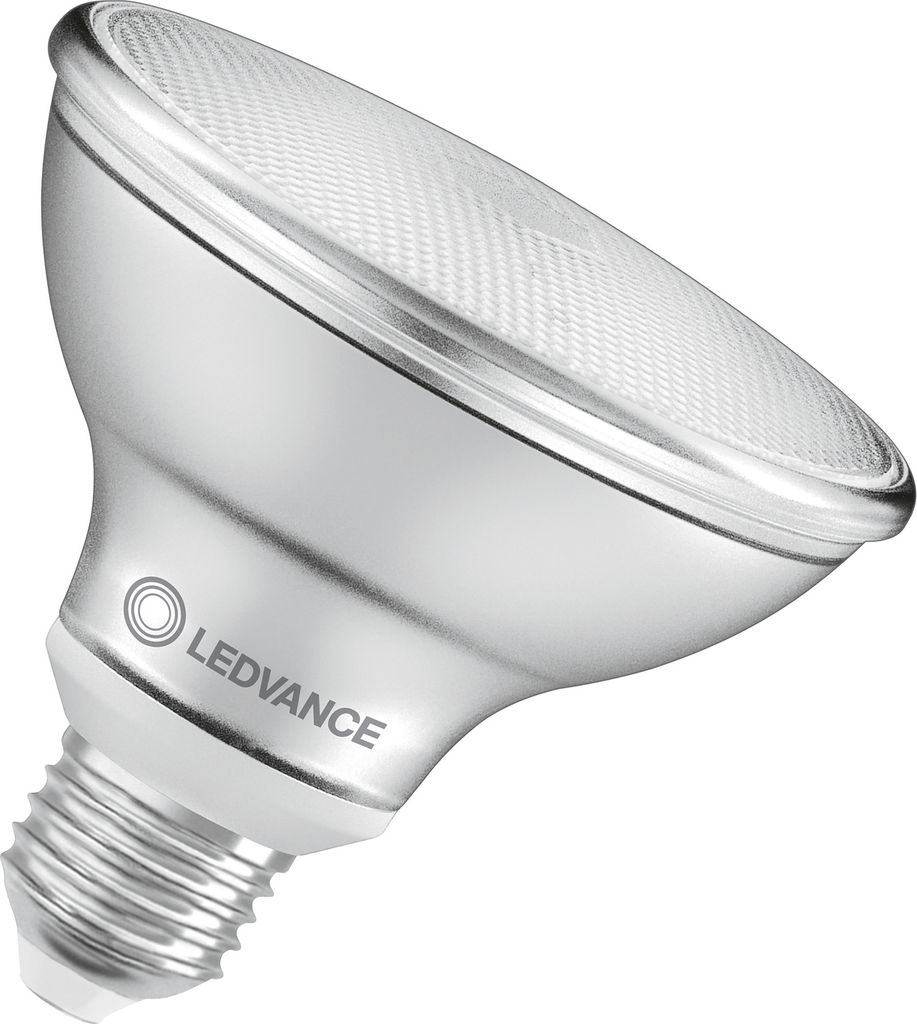 A studio shot of a single LED light bulb.