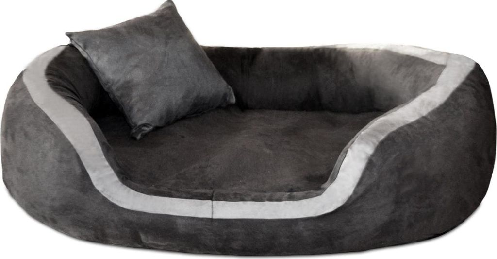 tierlando PEPPER Orthopädisches Hundebett Hundesofa L XL XXL Velours MEGA DICK & WEICH - Größe: 110x85cm | Farbe: 02 Graphit