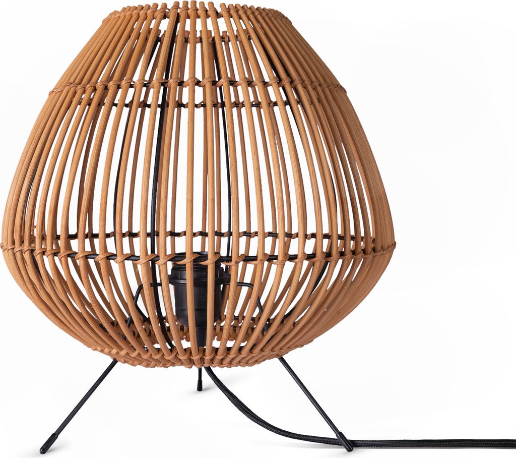 Rattan Pendelleuchte Wohnzimmer Tischleuchte Boho Käfig Lampe Nachttisch Metall
