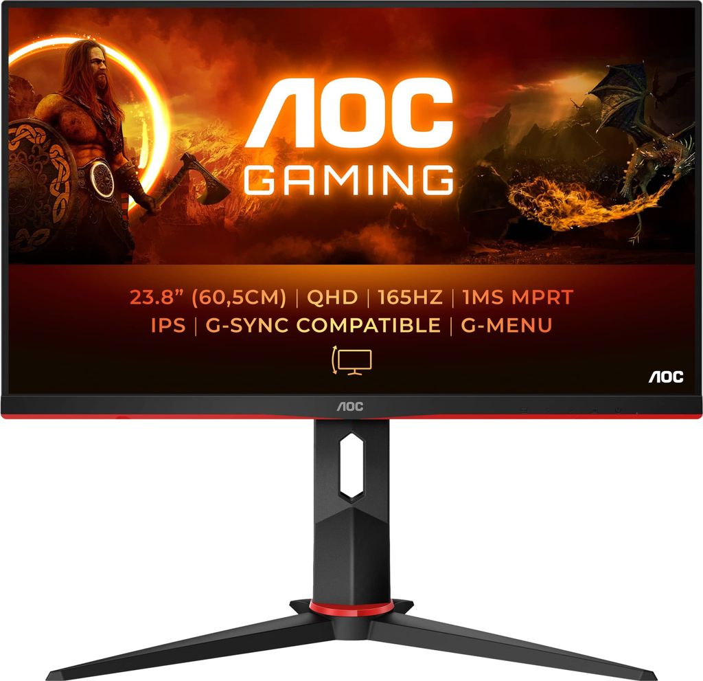 AOC Q24G2A/BK, Gaming-Monitor, (QHD, HDMI, DisplayPort, Produktbild 