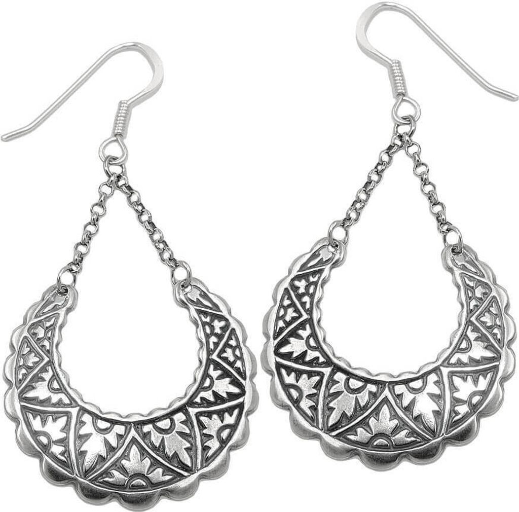 Paar Ohrhänger Ohrringe 53x25mm Orient Muster 925 Silber Produktbild 