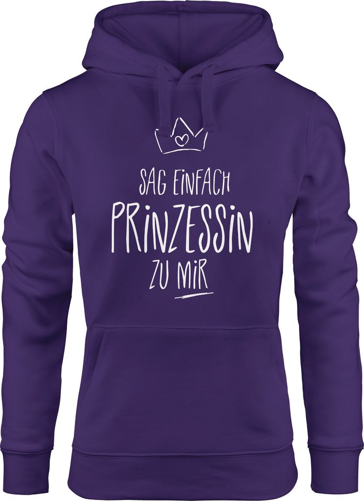 Hoodie Damen Sag einfach Prinzessin zu mir Sweatshirt Kapuze Hoody Moonworks lila S