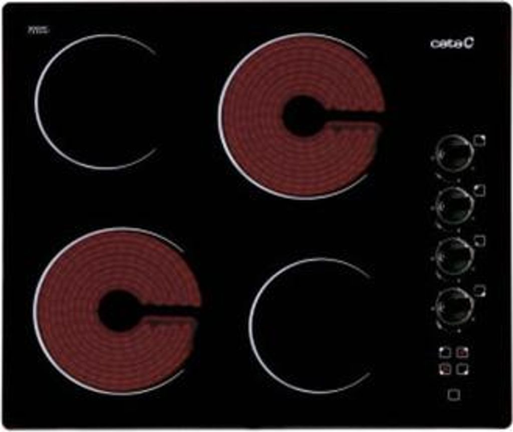 CATA 604 HVI, Schwarz, Integriert, 59 cm, Keramik, 4 Zone(n), 4 Zone(n)