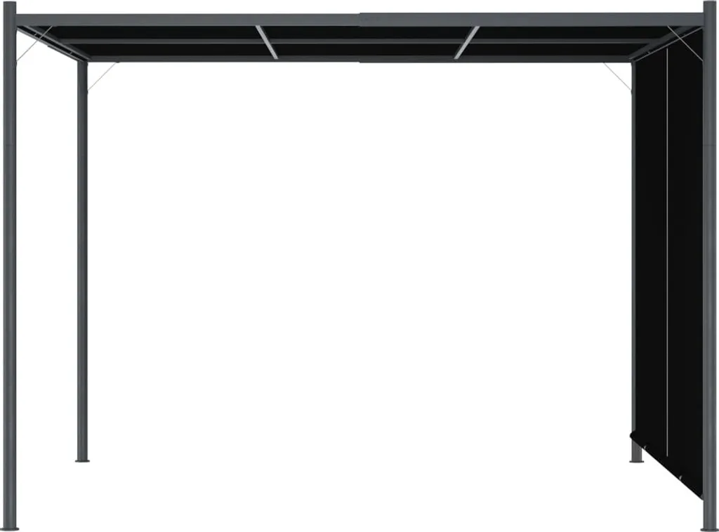 Pergola Rétractable 3x3 m en Acier Anthracite pour Ombre sur Mesure