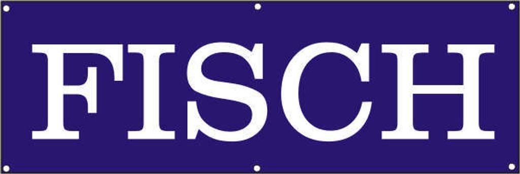 Werbeplane / Gerüstplane - p069 - FISCH - NEU - 150x50 cm - für Baustelle, Garten, Zaun oder Veranstaltung