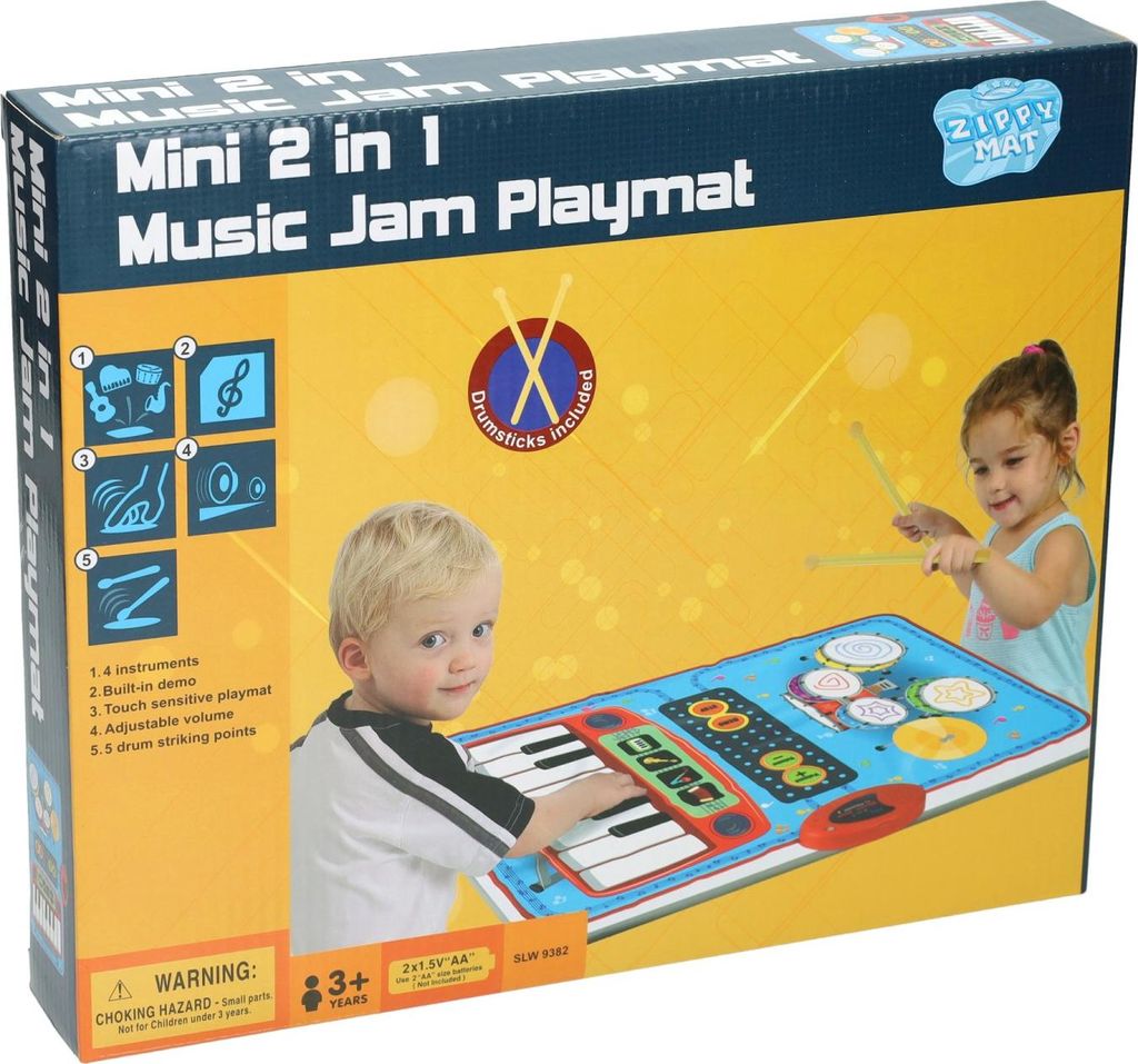 Lobbes Musik Spielmatte Klavier und Schlagzeug für Kinder ab 3 Jahren