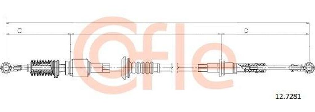 COFLE 12.7281 Seilzug, Schaltgetriebe OE 1320018080 kompatibel mit Ducato, Jumper