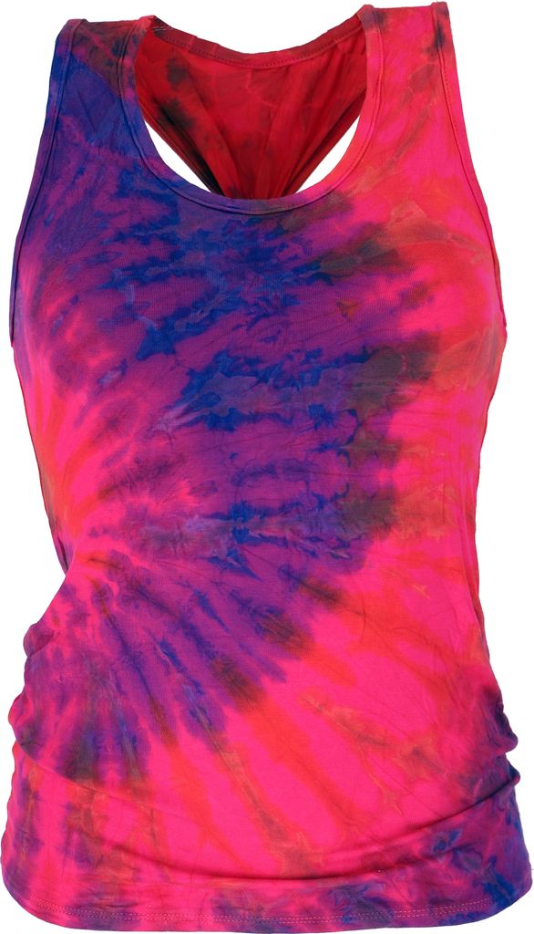Batik Hippie Top, Unikat Tank Top - Pink, Damen, Elasthan,Viskose, Tops & T-Shirts