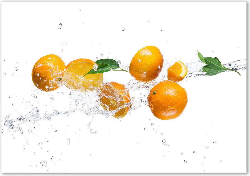 Tulup Leinwandbild - 100x70 cm - Wandkunst - Drucke auf Leinwand - Leinwanddruck - Essen & Getränke - Gelb - Orangen Wasser