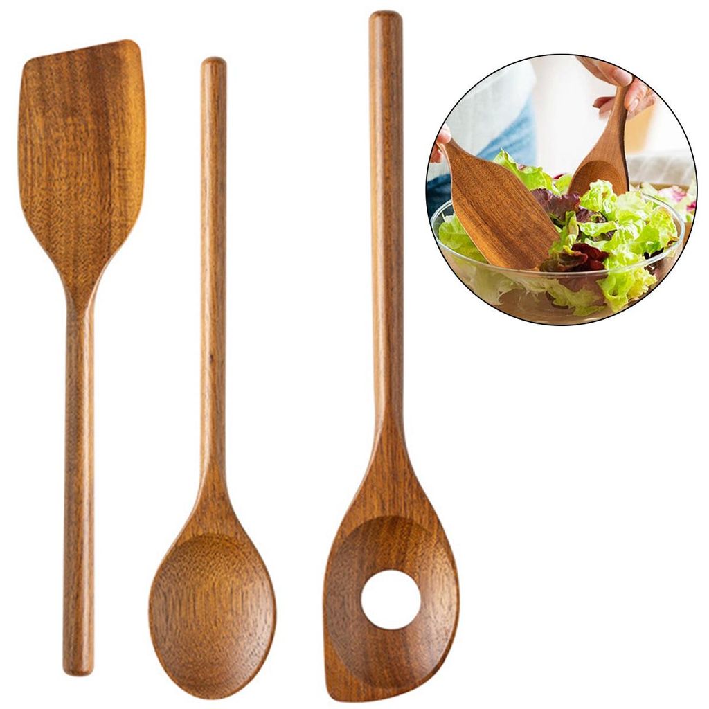 Kochlöffel Set Holz 3er Set, Küchenhelfer aus Akazienholz Produktbild 
