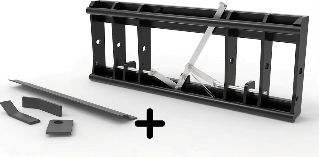 Adapter von Radlader auf Euroaufnahme, Euroadapter, Schnellwechsler - [ Weidemann Koppelschiene (860mm/40mm) mechanische Verriegelung ]