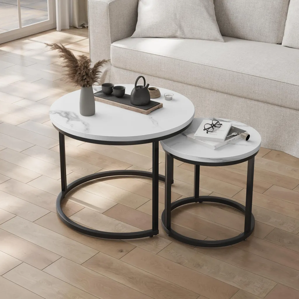 Tables gigognes lot de 2 idéales pour optimiser l'espace du salon
