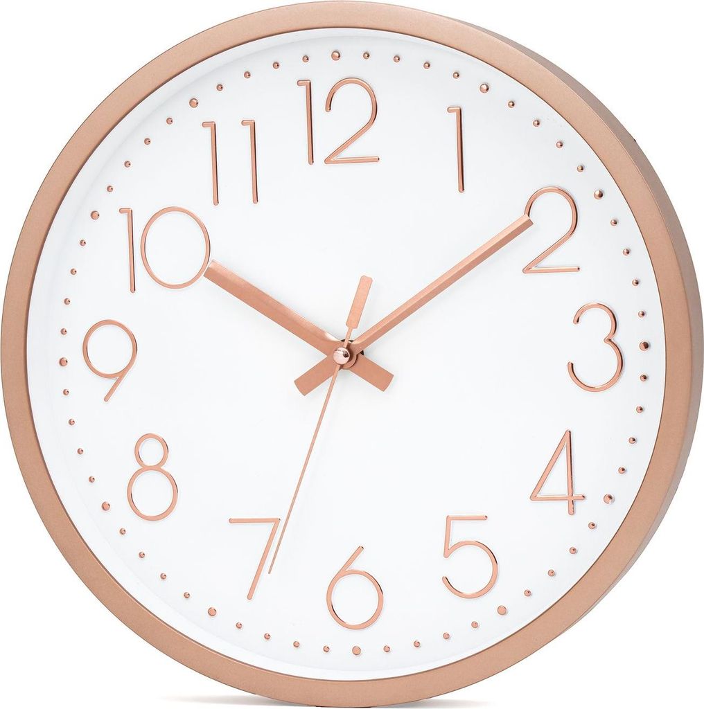 Orologio da parete Intirilife in oro rosa - bianco con Immagine del prodotto 