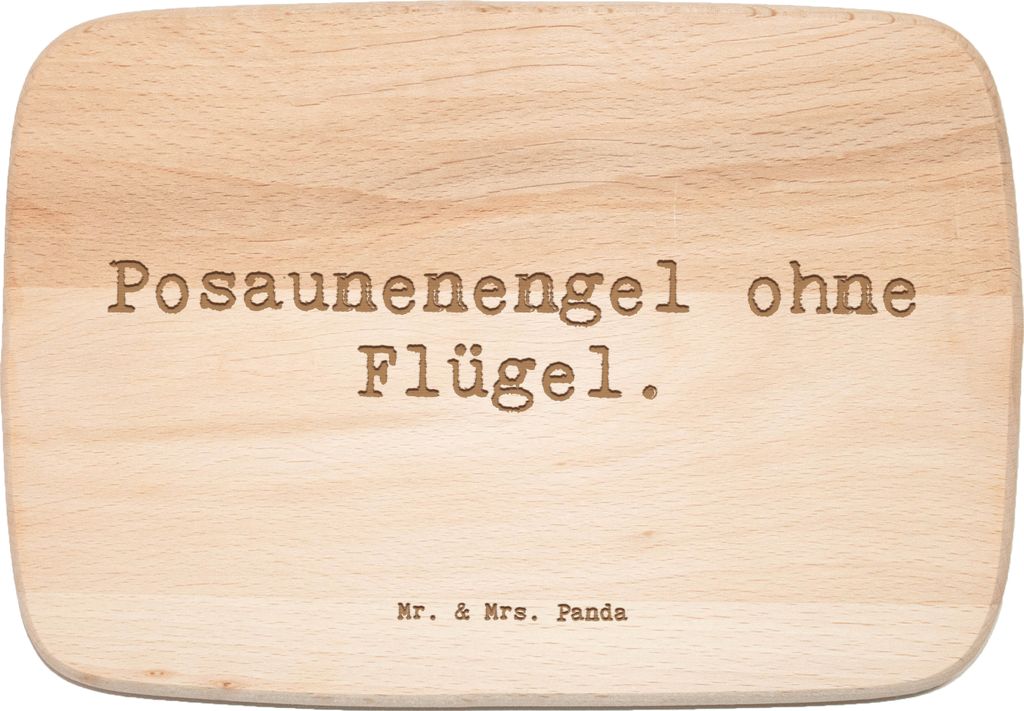 Mr. & Mrs. Panda Schneidebrett Spruch Engel Posaune - Transparent - Geschenk, Musik, schneidbrett, Holzbrett, Musikerwitz, Orchester, Musikinstrume...