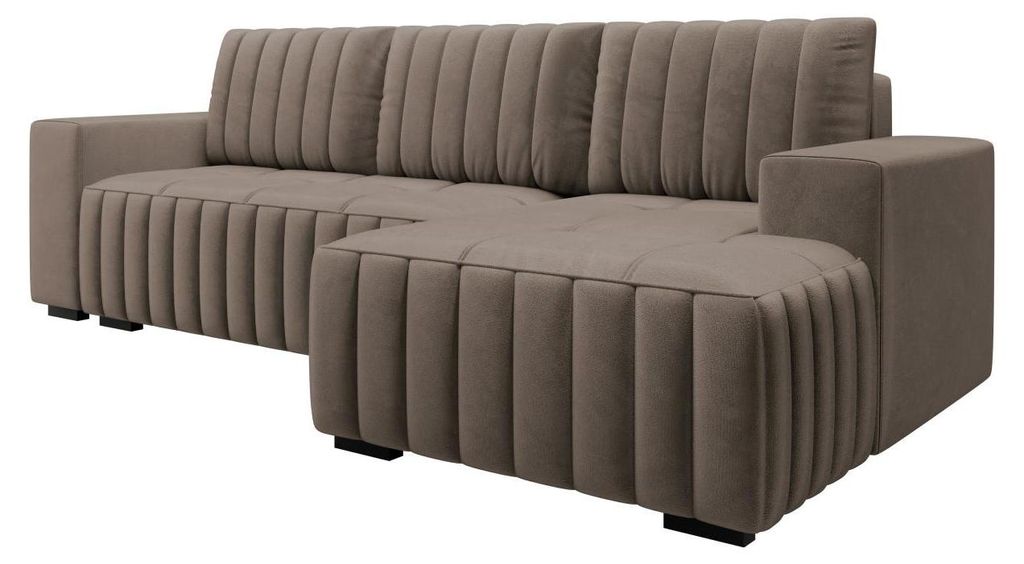 MIRJAN24 Ecksofa Kenozi, Sofagarnitur, Eckcouch Couch mit Bettkasten und Schlaffunktion, L-Form Sofa (Farbe: Manila 05, Seite: Rechts)