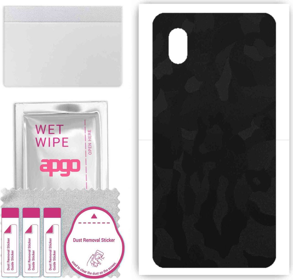 apgo Rückseite Schutzfolie, Skin, kompatibel mit Alcatel 1B (2020), Hinten Displayschutzfolie aus Vinylfolie, kratzfest, einfache Montage - Schwar...