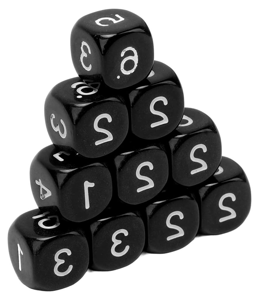 Sechsseitige Zahlenwürfel mit abgerundeten Ecken, polyedrische Würfel für den Zahlenunterricht, Brettspiele, Tischspiele und Rollenspiele (16 mm...