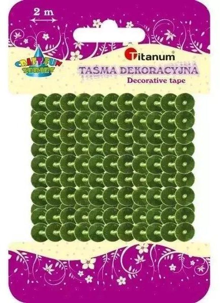 Cekiny na taśmie 6mm 2m zielone